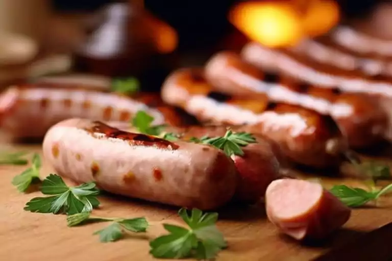 enjoying kielbasa